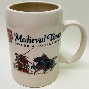 Medieval Times Dinner & Tournament 5 Inch x 5 Inch Cream Ceramic Mug Coffee Cup